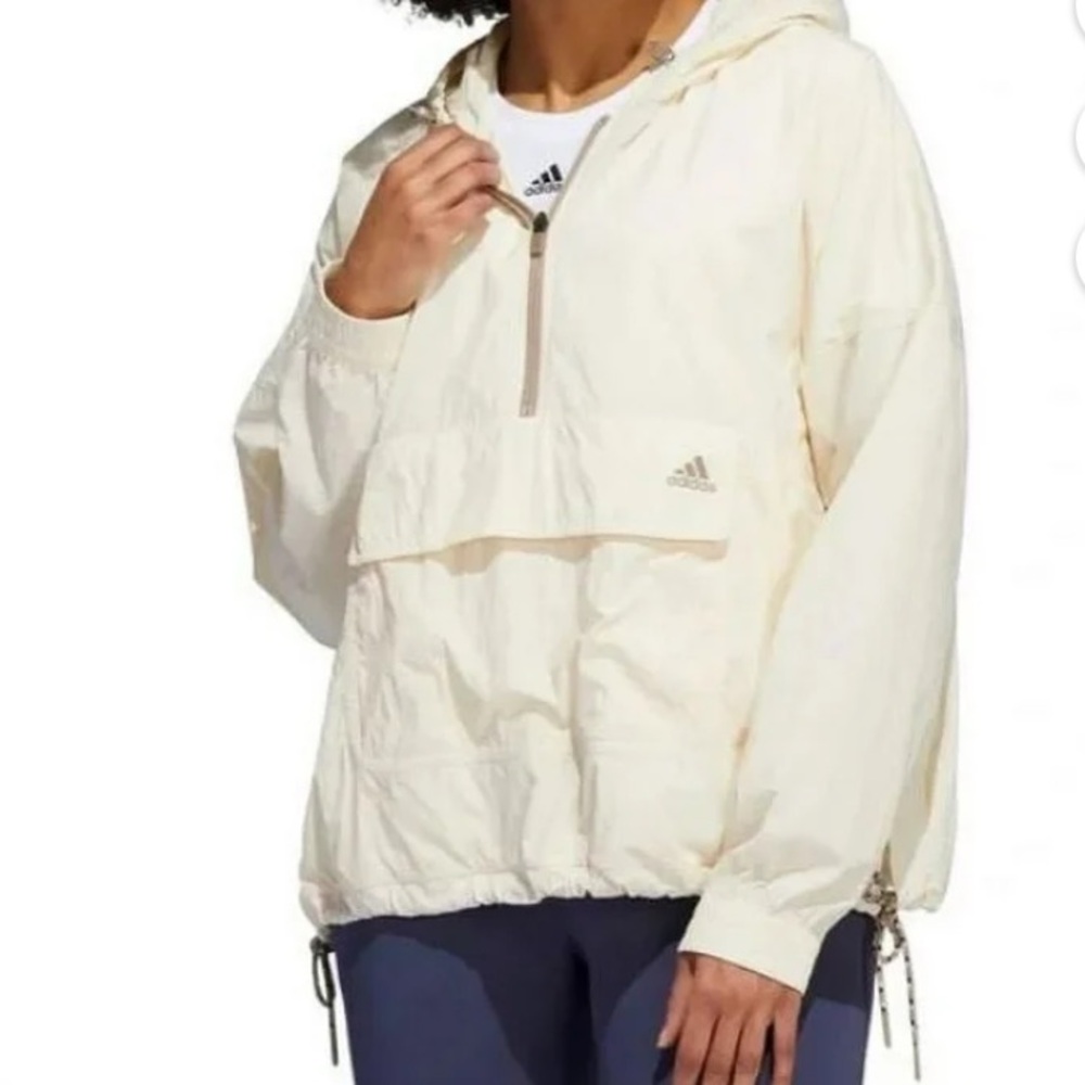 Adidas Women's Anorak‎ Jacket Cream Sz Small EUC